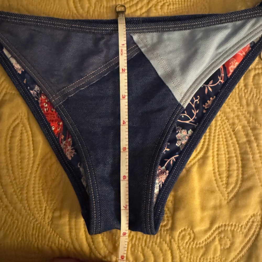 Navy Floral Patchwork Bikini Set - image 3